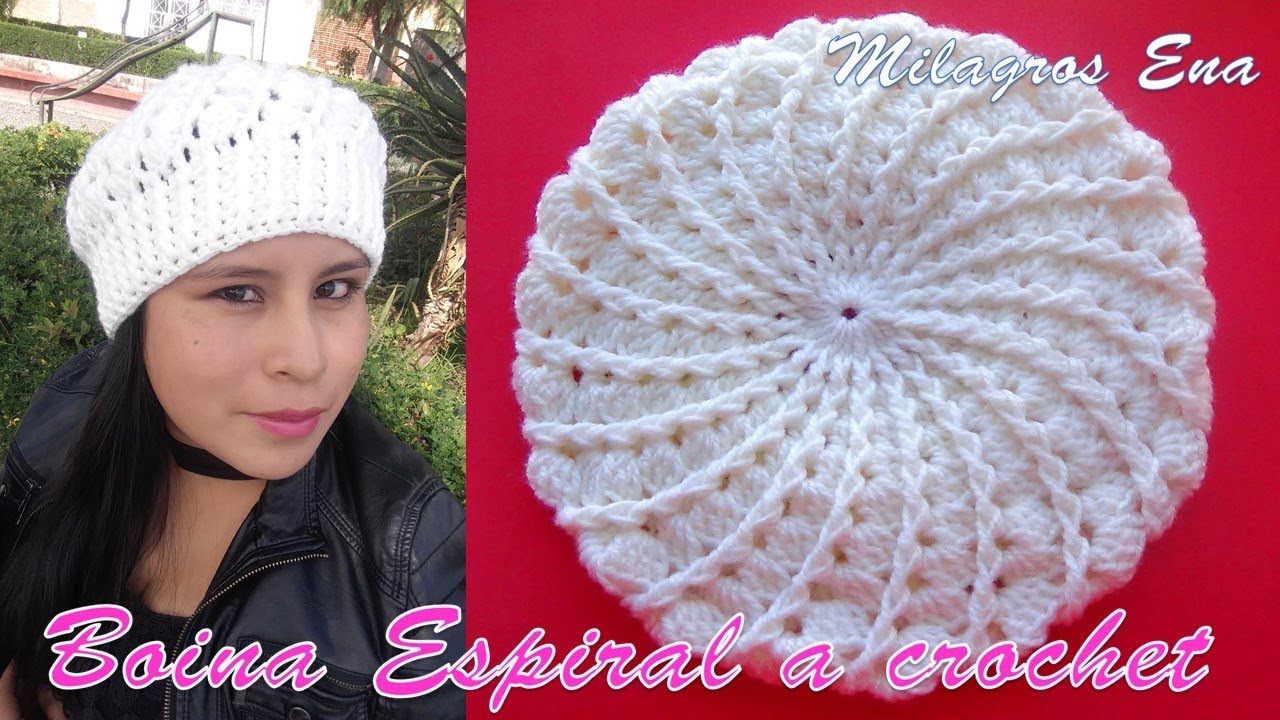 Boina crochet espiral