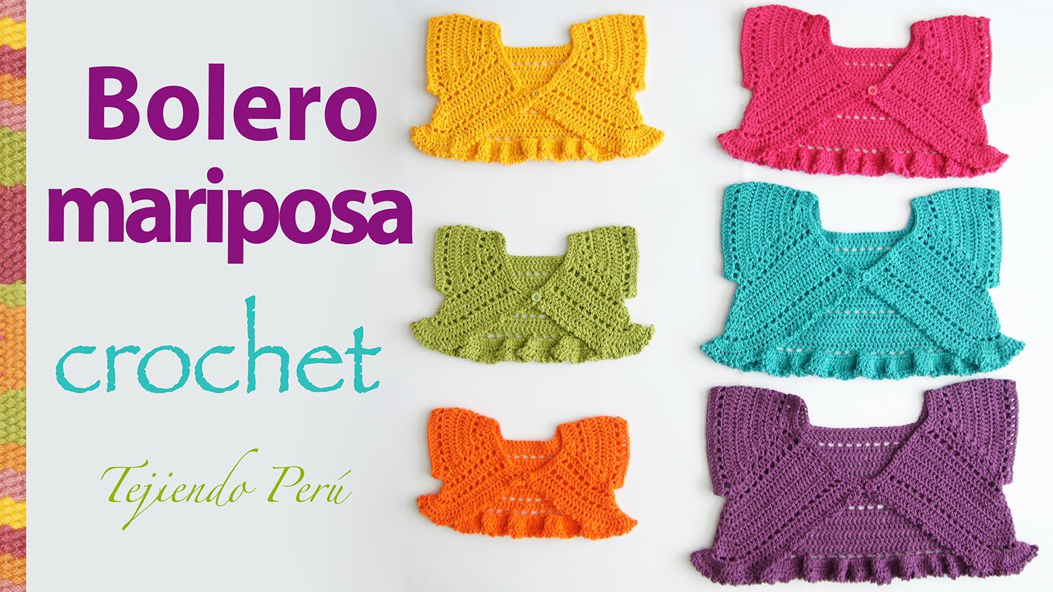 Bolero mariposa o torerita para bebitas y niñas tejido