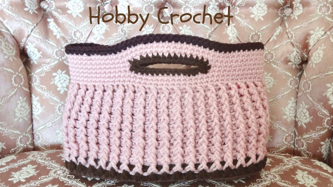 Bolso en punto vareta en relieve a crochet paso a paso