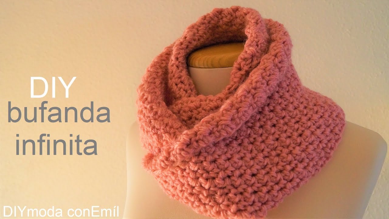 Bufanda infinita cuello tejida a crochet
