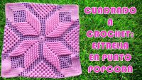 Cuadrado estrella popcorn crochet