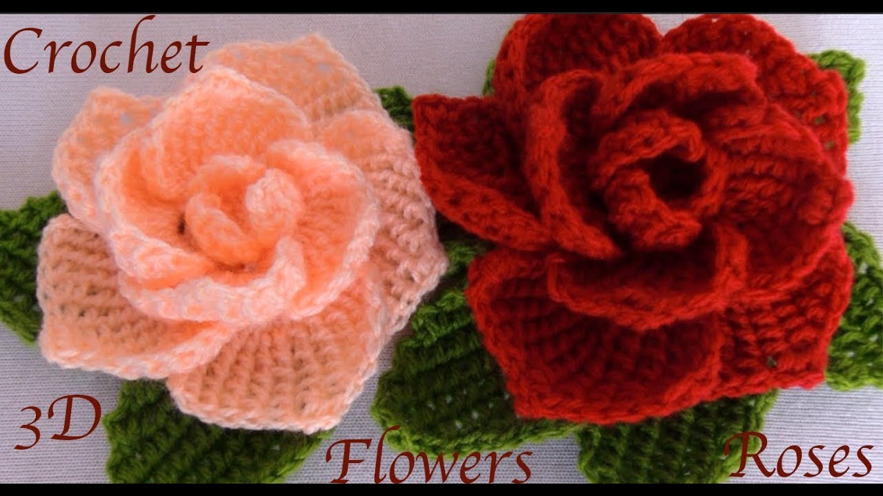 Flores en ganchillo 3D