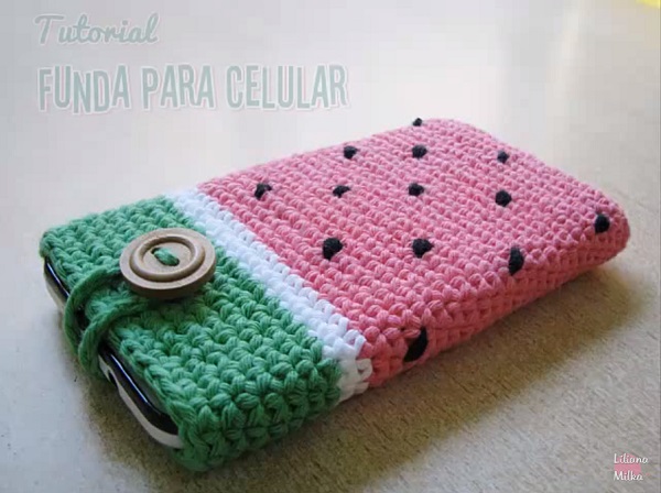Funda para el celular a crochet