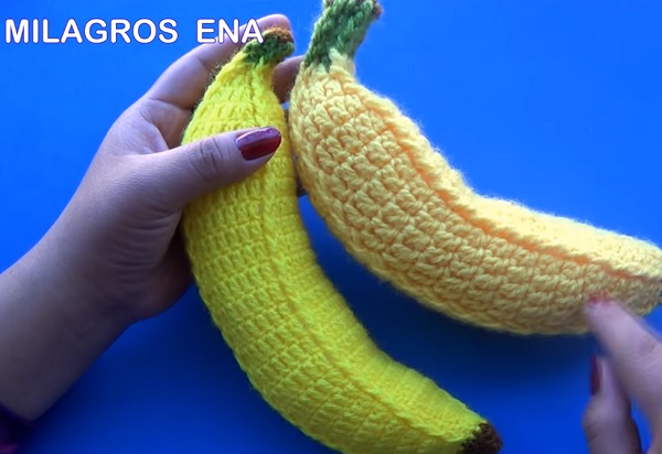 Plátano tejido a crochet paso a paso
