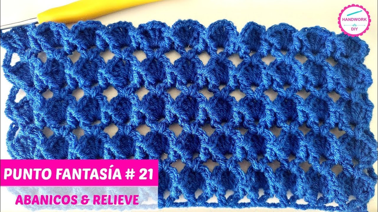 Punto crochet abanicos relieve