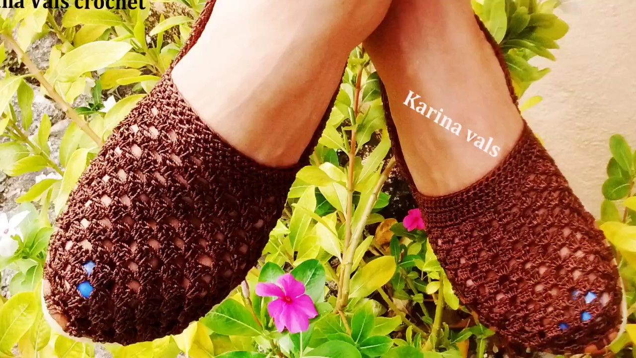 Sandalias tejidas en crochet para damas