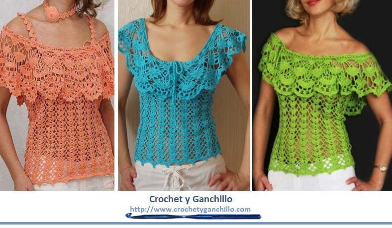 Blusas tejidas a gancho de moda Blusas tejidas a gancho de moda