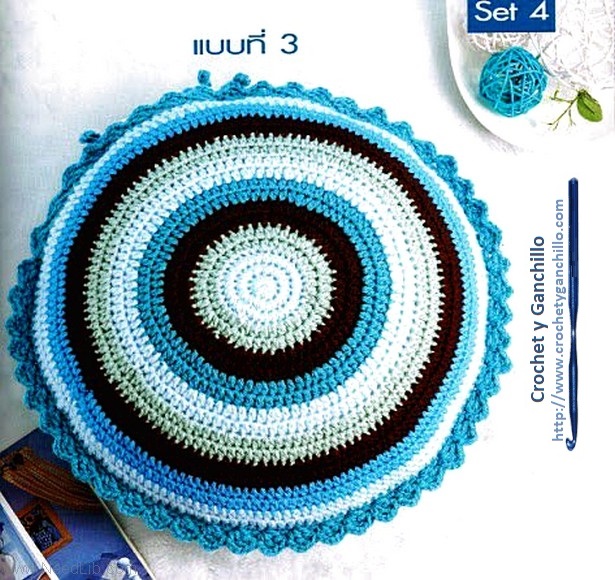 Almohadones crochet redondos Almohadones crochet redondos