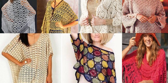 Colección ponchos y chales en crochet
