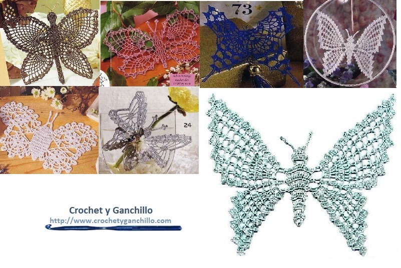 Gráficos de mariposas en crochet para tejer