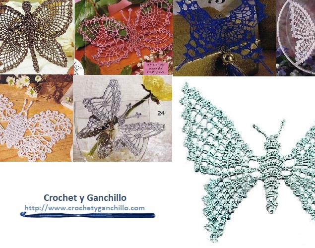 Gráficos de mariposas en crochet Gráficos de mariposas en crochet