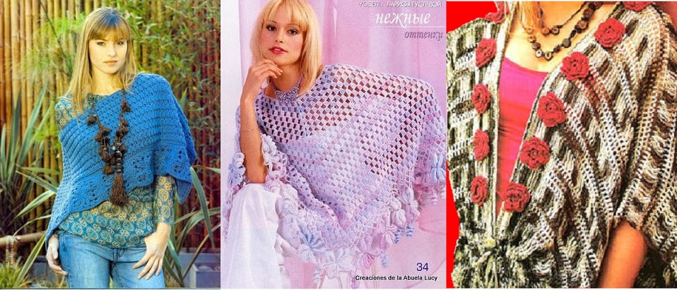 Ponchos al ganchillo con patrones