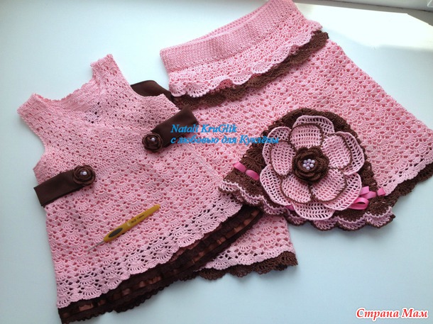 Conjunto crochet de niñas con esquemas