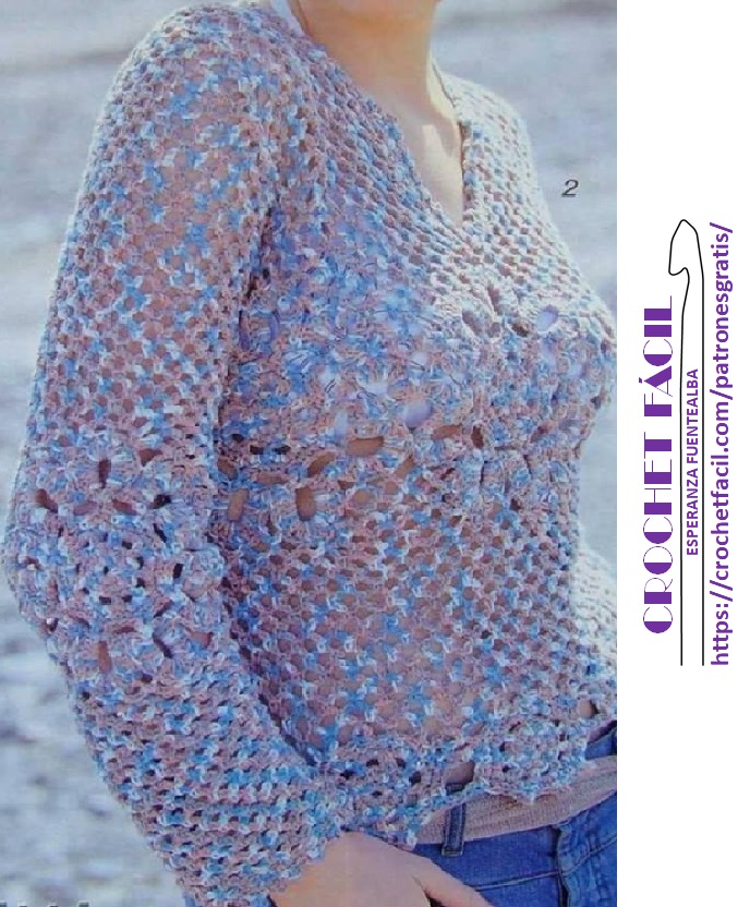 Blusa de crochet moderna